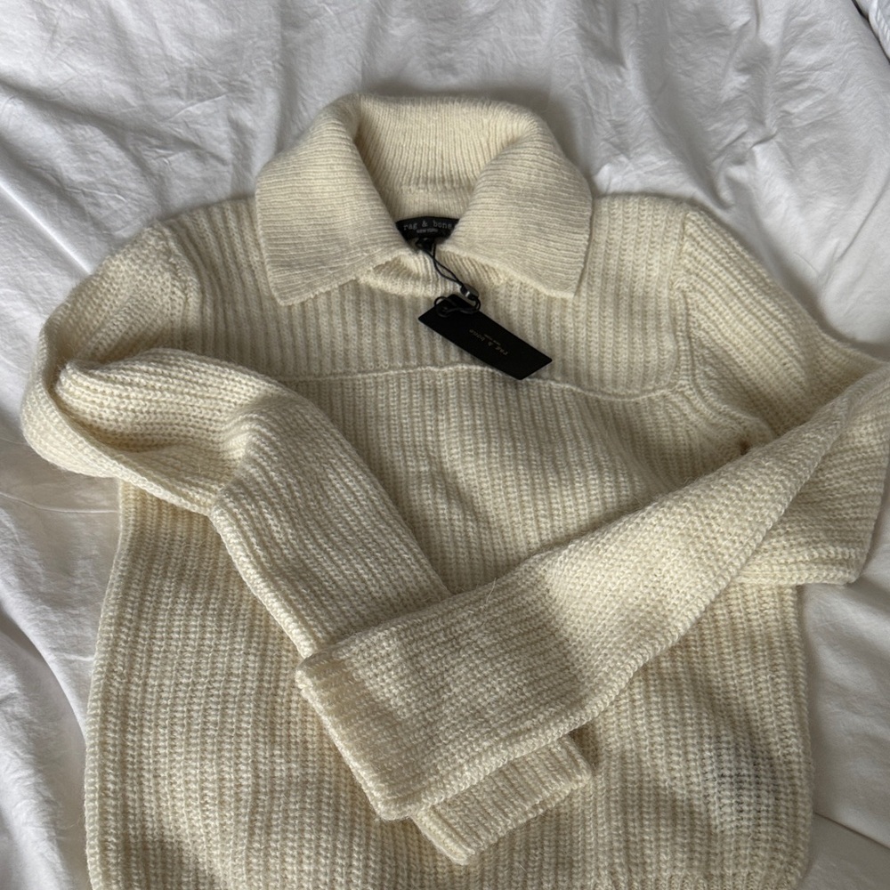 rag & bone Cream Collar Sweater